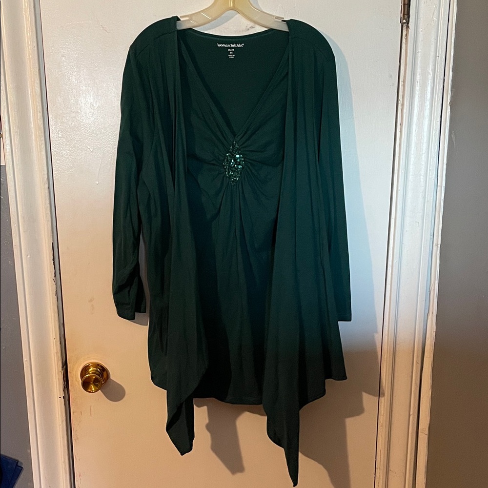 Woman Within harvest Green Tunic 2X